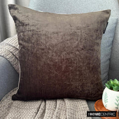 Velvet Brown Jules - Brown Velvet Throw Pillow Cover