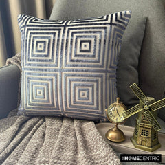 Twilight Illusion - Blue Velvet  Throw Pillow Cover