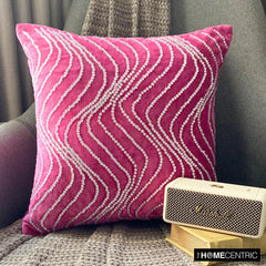 Crystal Twist - Fuchsia Pink Velvet Throw Pillow Cover