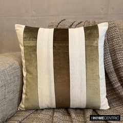 Velvet Band Earthy - Brown Velvet Throw Pillow Cover