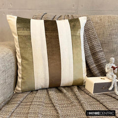 Velvet Band Earthy - Brown Velvet Throw Pillow Cover