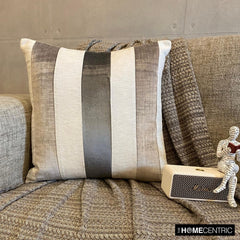 Velvet Band Grey - Grey Velvet Decorative Euro Sham
