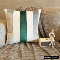 Velvet Band Emerald - Emerald Green Velvet Decorative Euro Sham