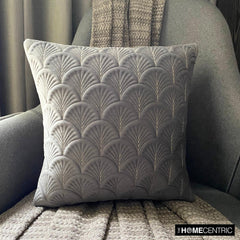 Enchanted Gray - Gray Velvet Throw Pillow Cover