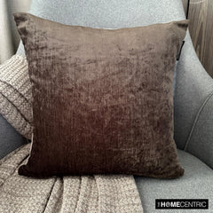 Velvet Brown Jules - Brown Velvet Throw Pillow Cover