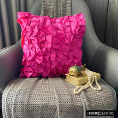 Vintage Fuchsia - Fuchsia Pink Satin Decorative Euro Sham