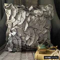 Vintage Silver - Silver Satin Decorative Euro Sham