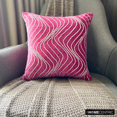 Crystal Twist - Fuchsia Pink Velvet Throw Pillow Cover