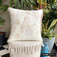 Ava White - White Cotton Linen Throw Pillow Cover