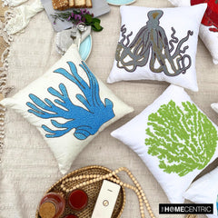 Koi Carp  Blue Throw Pillow Cover