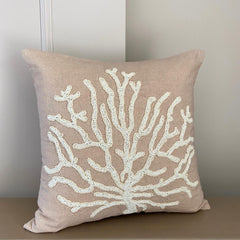 Sea Shrub - Mocha Cotton Linen Decorative Euro Sham