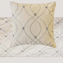 Broderie Belle - Cotton Linen Beige Decorative Bed Runner and Pillow Cover