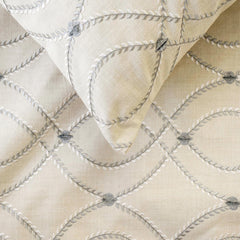 Broderie Belle - Cotton Linen Beige Decorative Bed Runner and Pillow Cover