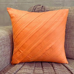 Contemporary Orange - Orange Faux Suede Throw Pillow Cover