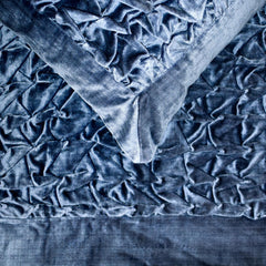 Sapphire Knots - Velvet Blue Decorative Bed Runner and Pillow Cover