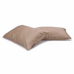 Peach Beige Satin Lumbar Pillow Cover Pack of 2 - Peach Beige Slub Satin