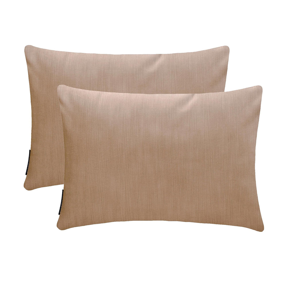 Peach Beige Slub Satin Lumbar Pillow Cover