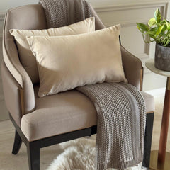 Ecru Cream Velvet Lumbar Pillow Cover Pack of 2 - Ecru Cream Velvet Dream