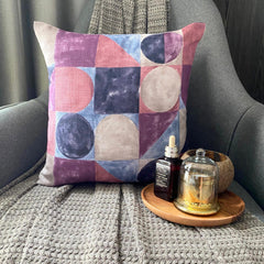 Playful Palette Violet - Violet Cotton Canvas Throw Pillow Cover