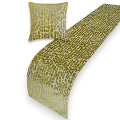 Chartreuse Pulse - Velvet Chartreuse Green Decorative Bed Runner and Pillow Cover