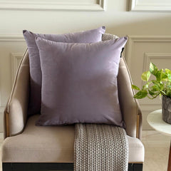 Purple Ash Plain Velvet Throw Pillow Cover - Purple Ash Velvet