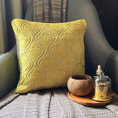 Velvet Majestic Chartreuse - Chartreuse Velvet Throw Pillow Cover