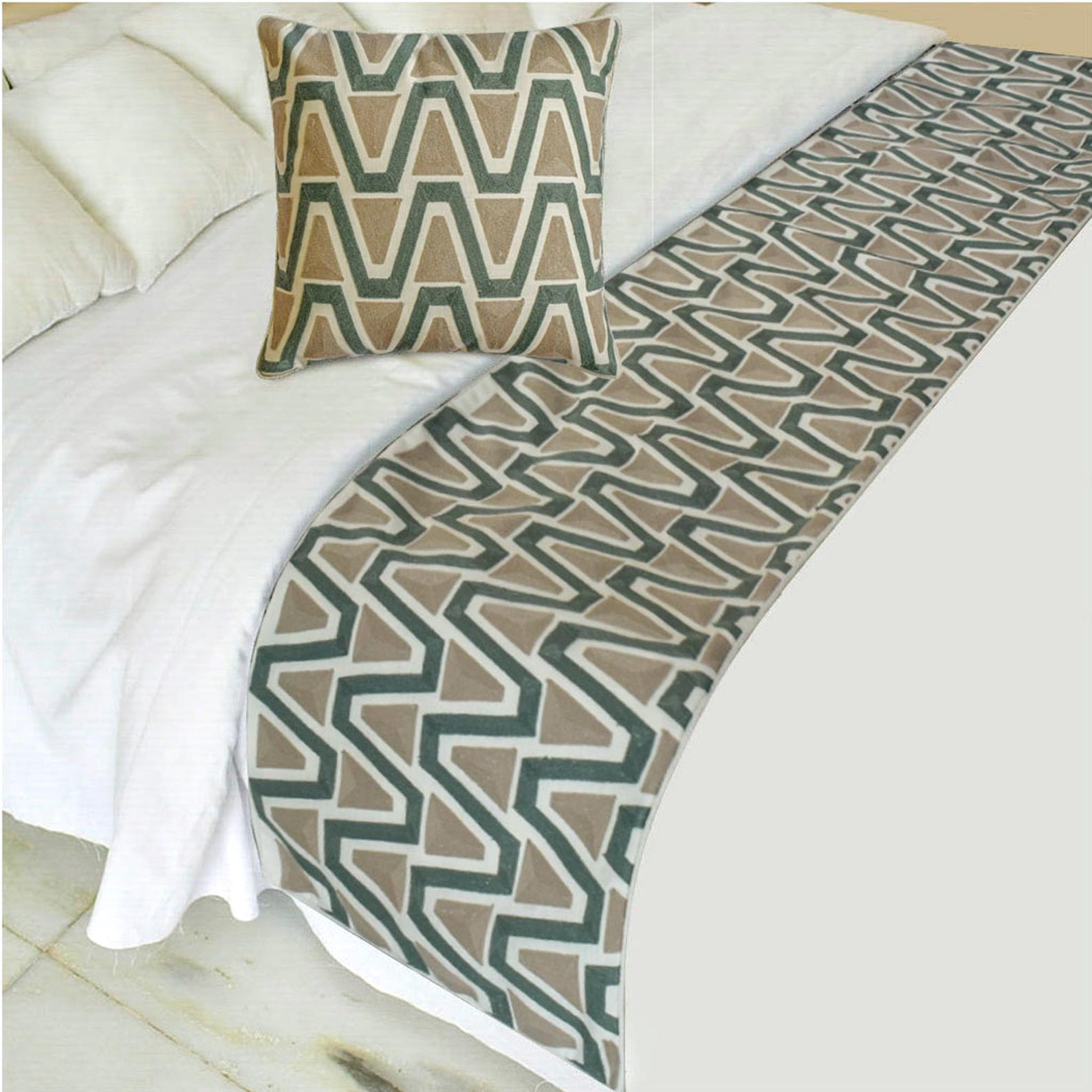 Triad Decorative Bed Runner and Pillow Cover