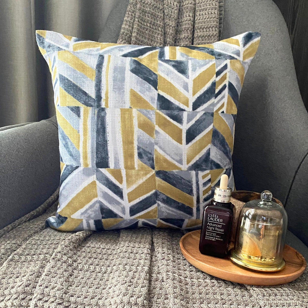 Merger - Chartreuse Green Cotton Canvas Throw Pillow Cover