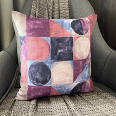 Playful Palette Violet - Violet Cotton Canvas Throw Pillow Cover