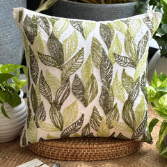 Going Tropical - Green Linen Decorative Euro Sham