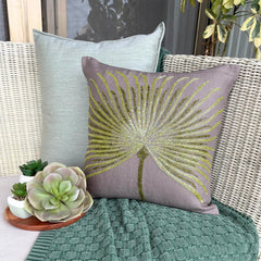 Together We Grow - Brown Cotton Linen Decorative Euro Sham