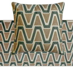 Triad - Cotton Muted Green & Mocha Brown Decorative Bed Runner and Pillow Cover