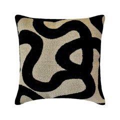 Mono Scrolls Throw Pillow Cover