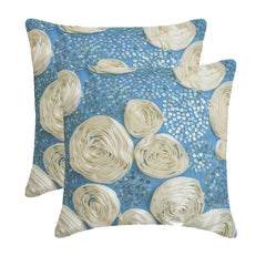 Eternity - Aqua Blue Art Silk Decorative Euro Sham