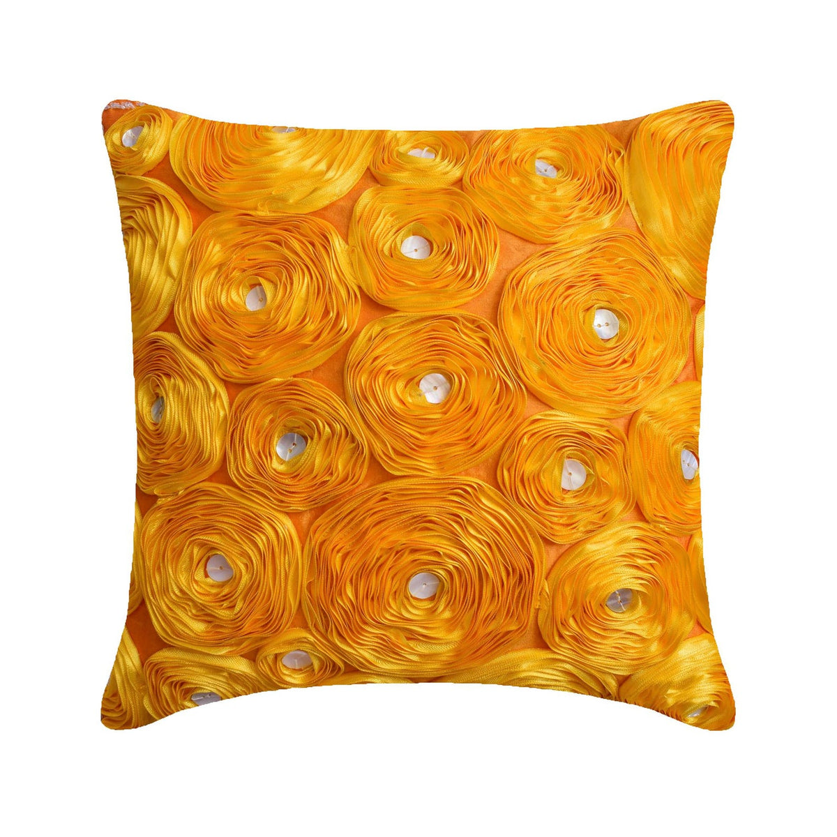 Marigold - Orange Art Silk Decorative Euro Sham