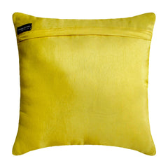 Sun Blooms - Yellow Art Silk Throw Pillow Cover