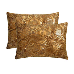 All Eyes On Gold - Art Silk Gold Decorative Lumbar Pillow Cover