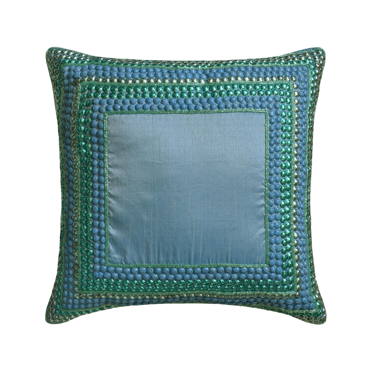 Blue Celebrations - Aqua Blue Art Silk Throw Pillow Cover