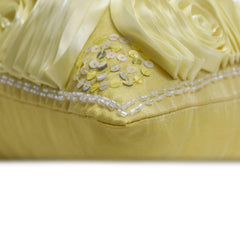 Creamy Yellow Roses - Yellow Art Silk Decorative Euro Sham