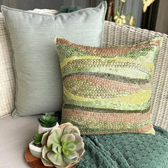 Eco Friendly - Green Art Silk Throw Pillow Cover
