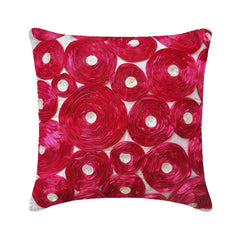 Vintage Joy - Fuchsia Pink Art Silk Throw Pillow Cover