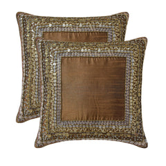 Ethnic Origins - Brown Art Silk Throw Pillow Cover