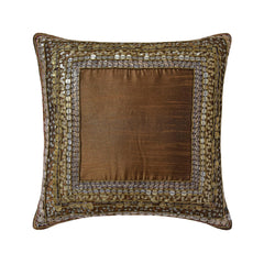 Ethnic Origins - Brown Art Silk Throw Pillow Cover