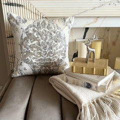 White Velvet Throw Pillow Cover - Frosted Glamour