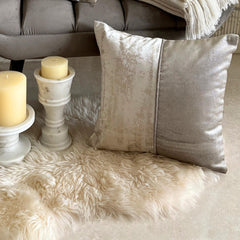 Gold & Silver Velvet Throw Pillow Cover - Moonlit Ash