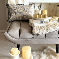 Gray Velvet Lumbar Pillow Cover - Crystal Shards