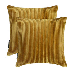 Gold Velvet Throw Pillow Cover - Gold Lines