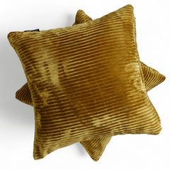 Gold Velvet Throw Pillow Cover - Gold Lines