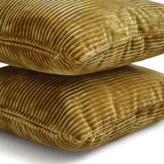 Gold Velvet Throw Pillow Cover - Gold Lines