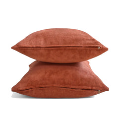 Rust Velvet Throw Pillow Cover - Rust Cords